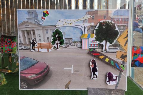 A collage of a walkable street